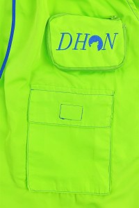 Customized fluorescent green sports shorts design blue embroidered logo shorts sports pants supplier Lock bag multi bag  U391 side view